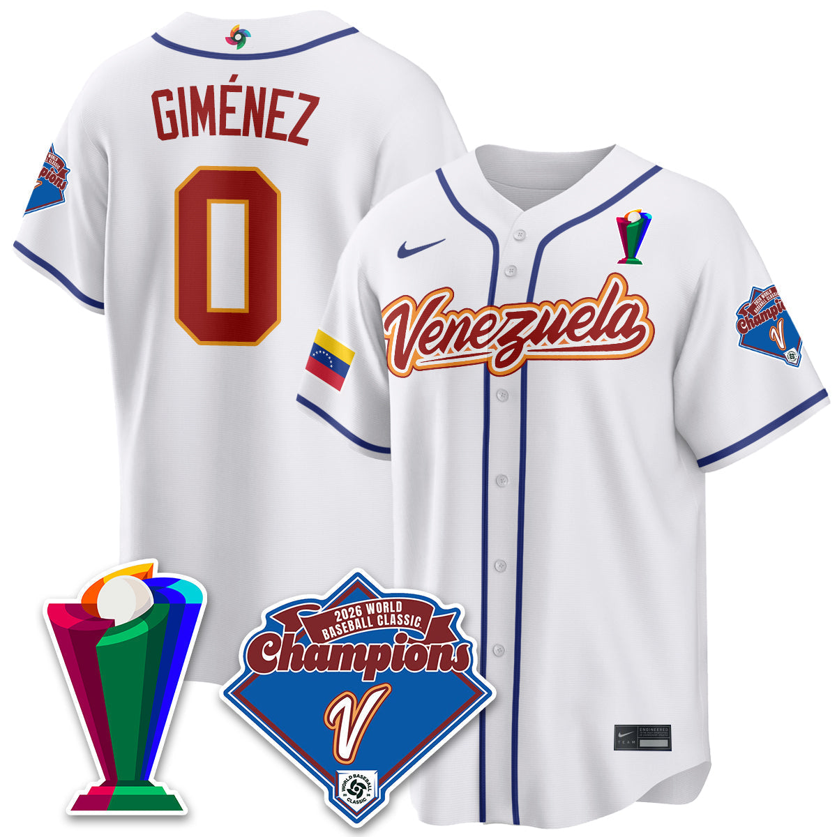 Venezuela Baseball 2026 World Baseball Classic Champions Limited Jersey - All Stitched
