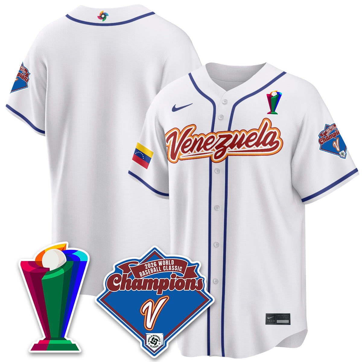 Venezuela Baseball 2026 World Baseball Classic Champions Limited Jersey - All Stitched