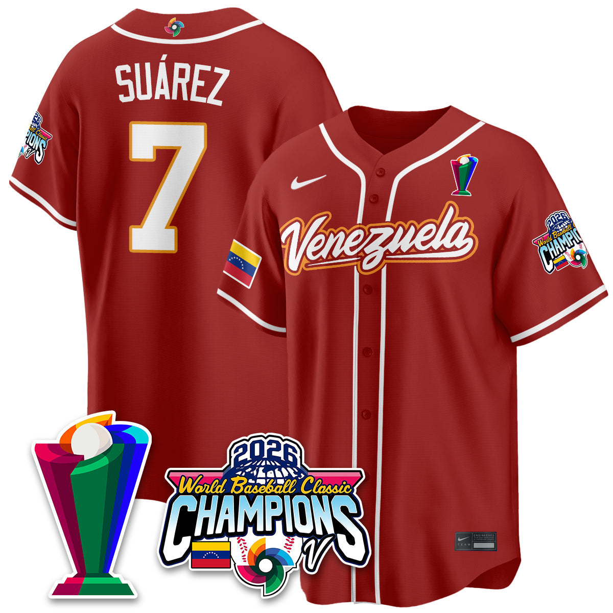 Venezuela Baseball 2026 World Baseball Classic Champions Limited Jersey V2 - All Stitched