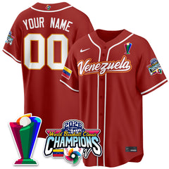 Custom Venezuela Baseball 2026 World Baseball Classic Champions Limited Jersey V2 - All Stitched