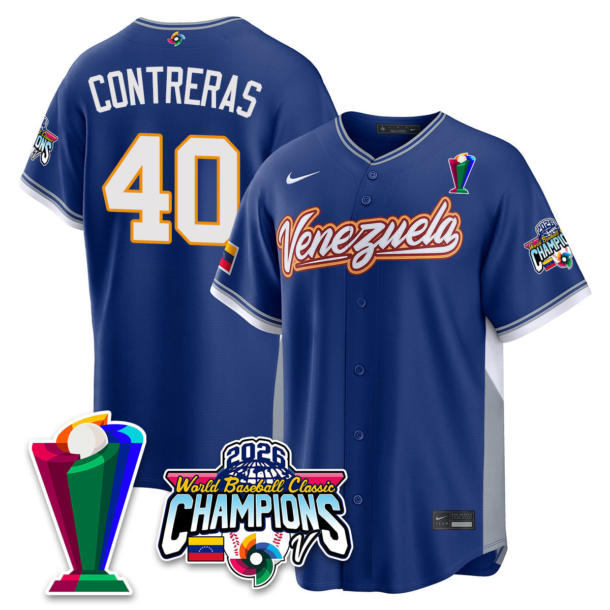 Venezuela Baseball 2026 World Baseball Classic Champions Limited Jersey V2 - All Stitched