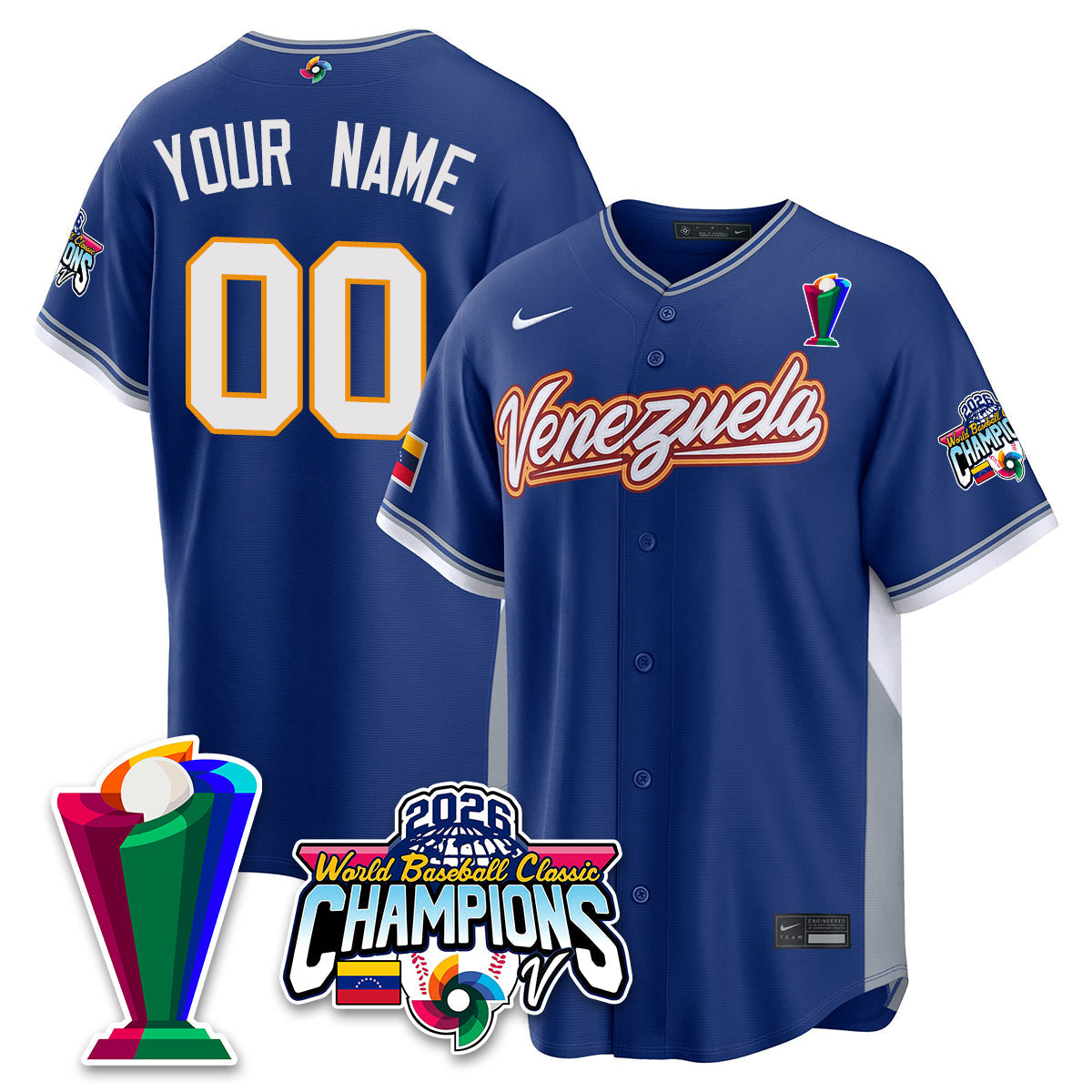 Venezuela Baseball 2026 World Baseball Classic Champions Limited Jersey V2 - All Stitched