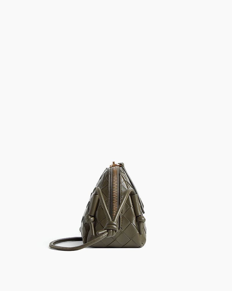 Women's Concert Pouch Intrecciato Leather Shoulder Bag