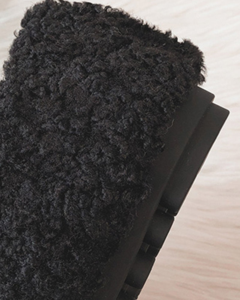 (Clean Up - US 7) Faux Lamb Wool Comfy Warm Bow Loafers