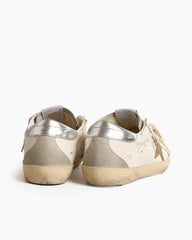 Women’s Coffee Run Leather Low-Top Gold Glitter Star Sneakers
