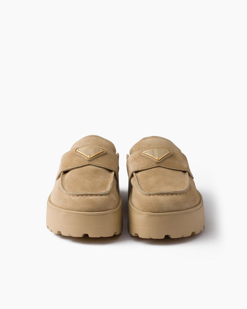 Suede flatform mules
