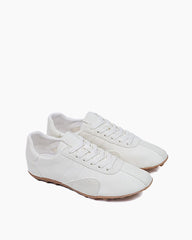 (Clean Up - US 6 / 8) Retro Suede Nappa Leather Textured Sole Sneakers
