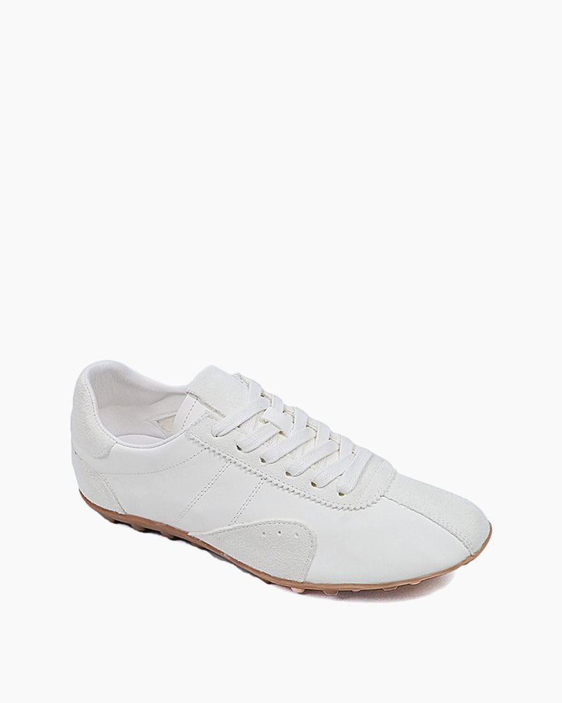 (Clean Up - US 6 / 8) Retro Suede Nappa Leather Textured Sole Sneakers