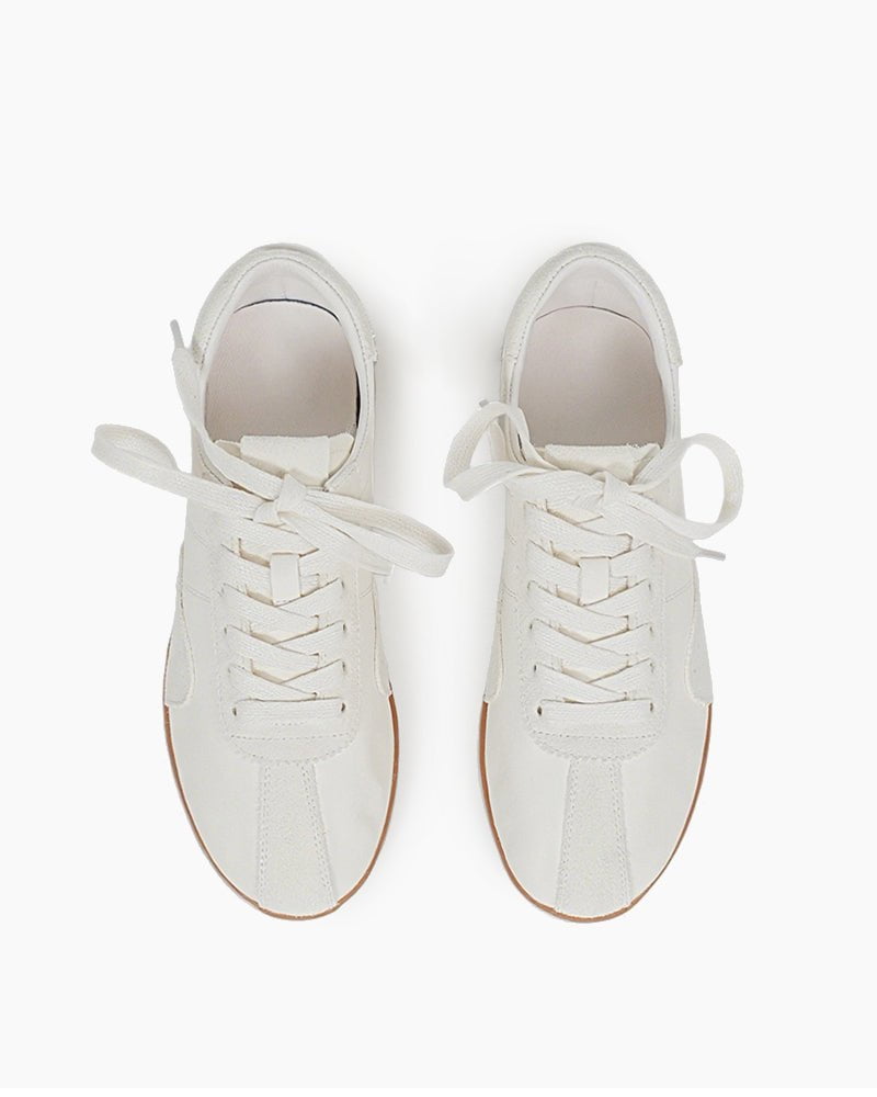 (Clean Up - US 6 / 8) Retro Suede Nappa Leather Textured Sole Sneakers