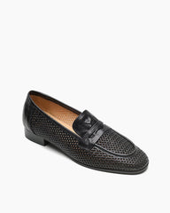(Clean Up - US 7 ) Woven Braided Leather Casual Flat Loafers