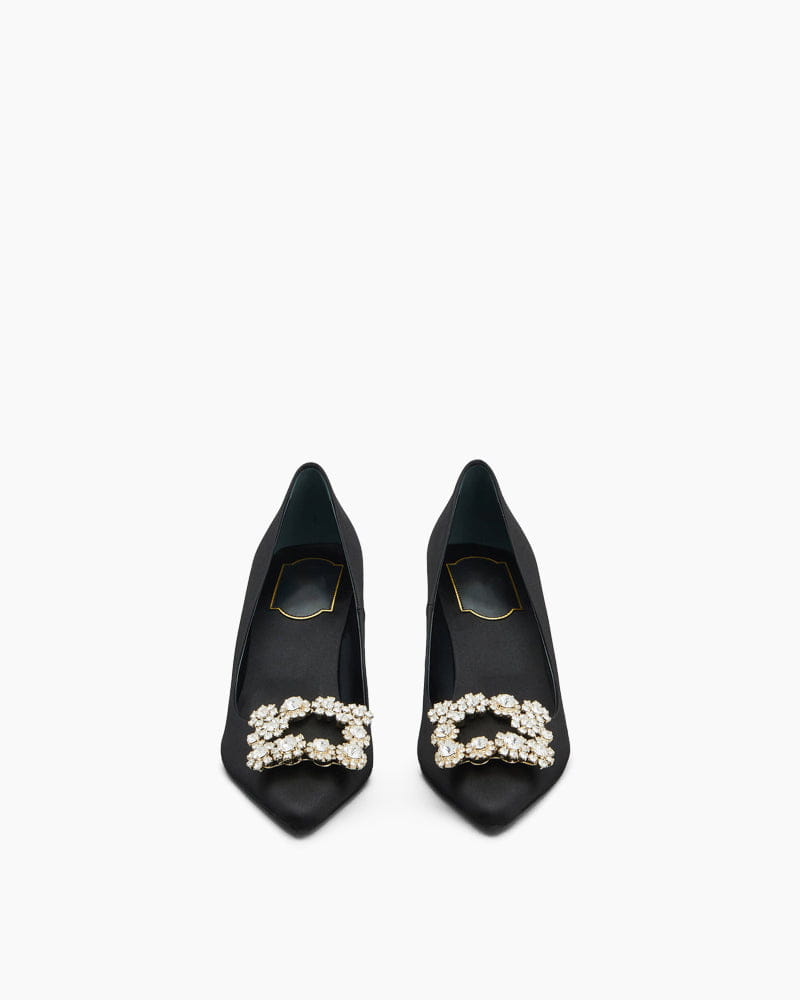 Women‘s Crystal Bloom Satin Heels