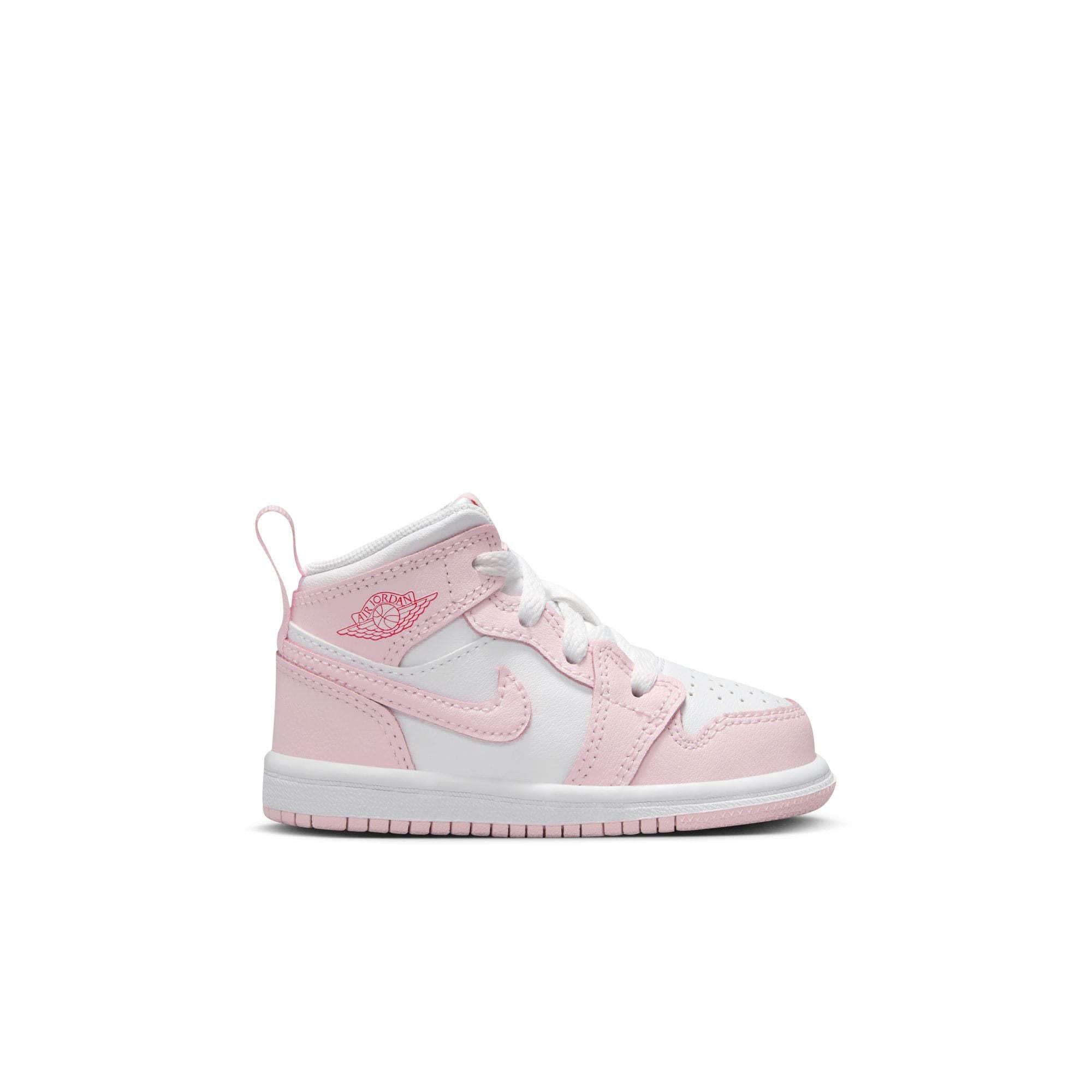 Air Jordan 1 Mid Pink Foam Fire Red - Toddler