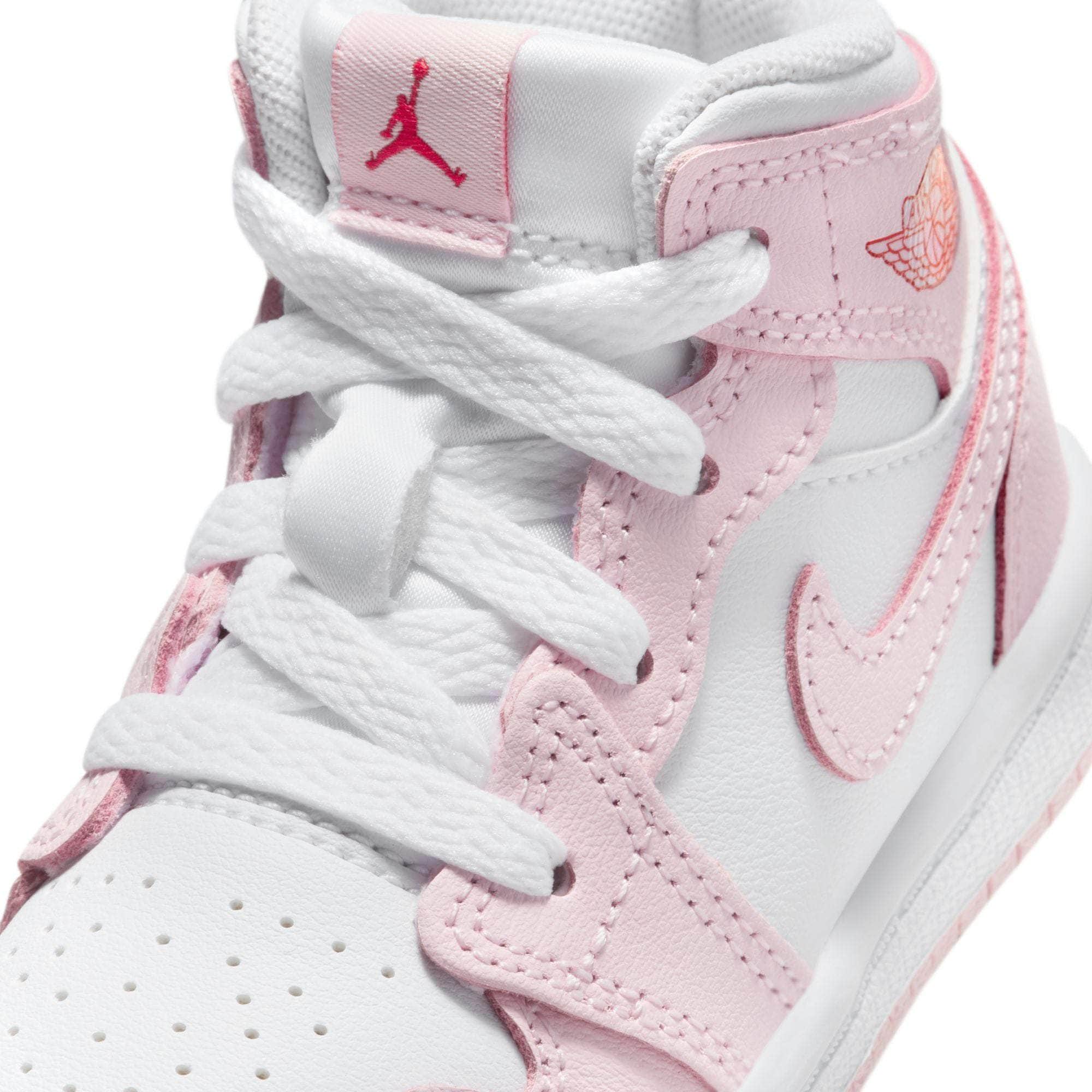 Air Jordan 1 Mid Pink Foam Fire Red - Toddler