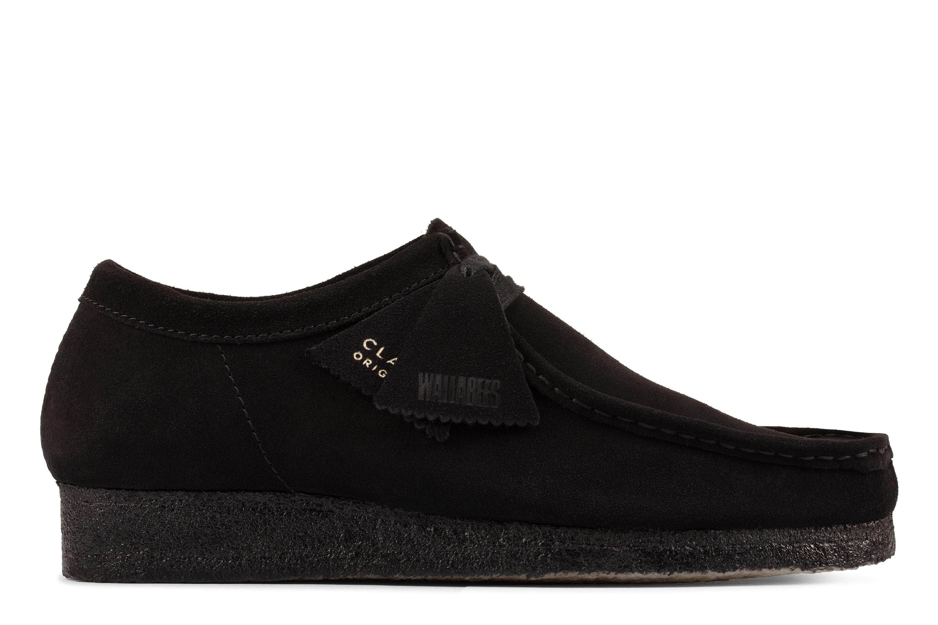 Clarks Wallabee Black Sde - Men's