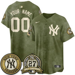 NYY New Era Olive 2026 Armed Forces Day Custom Jersey -All Stitched