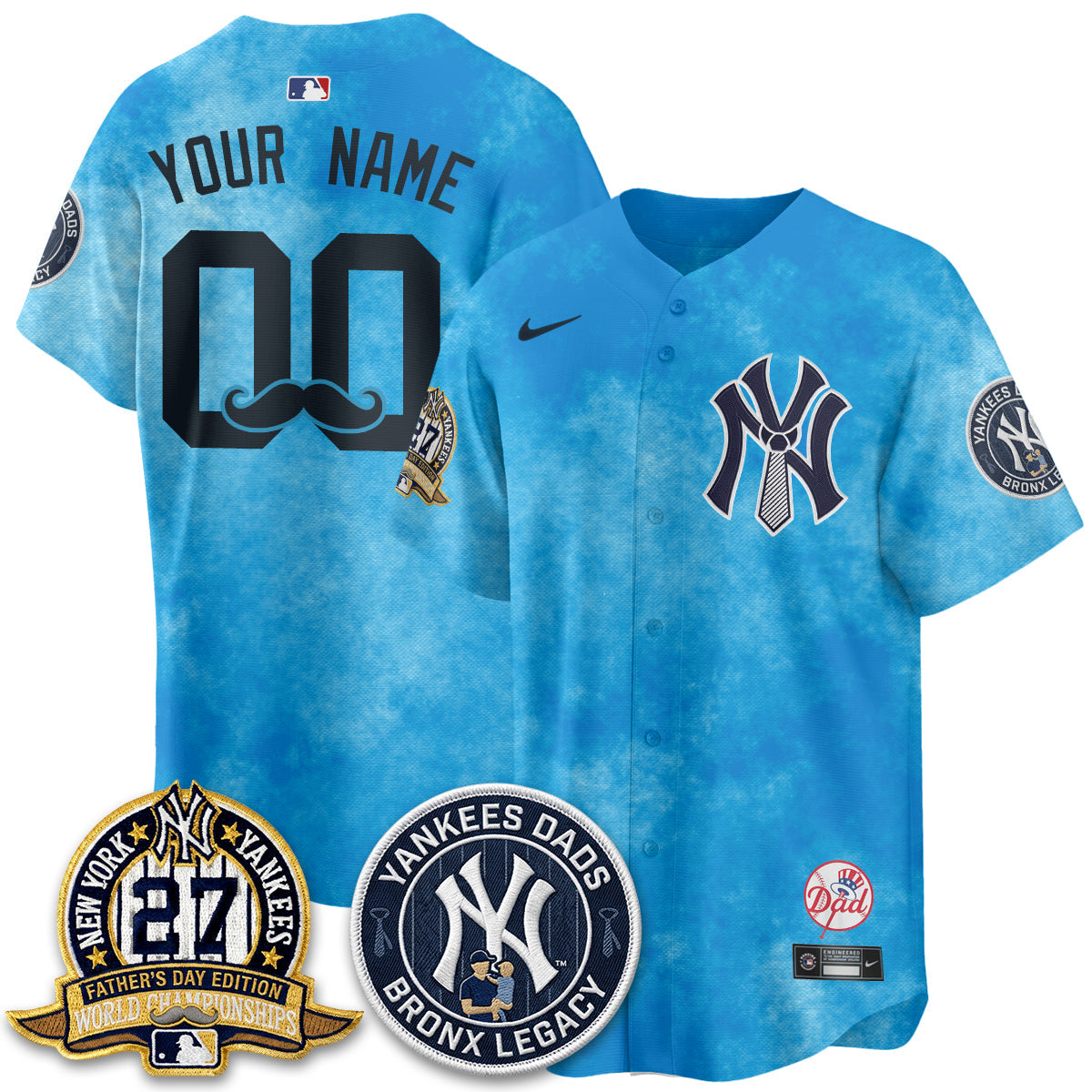 NYY Happy Father's Day 2026 Custom Jersey - Stitched