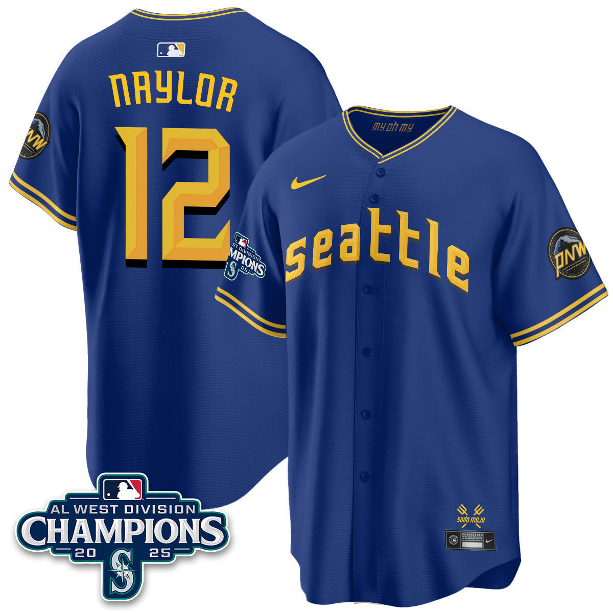 SEA 2025 AL West Division Champions Jersey - All Stitched