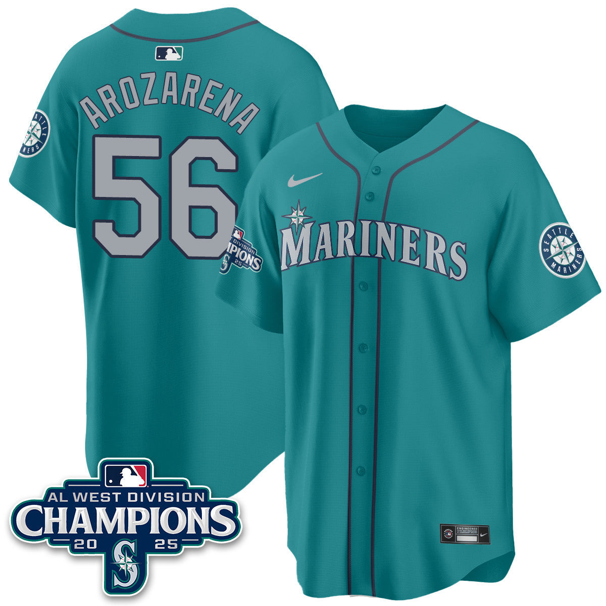 SEA 2025 AL West Division Champions Jersey - All Stitched