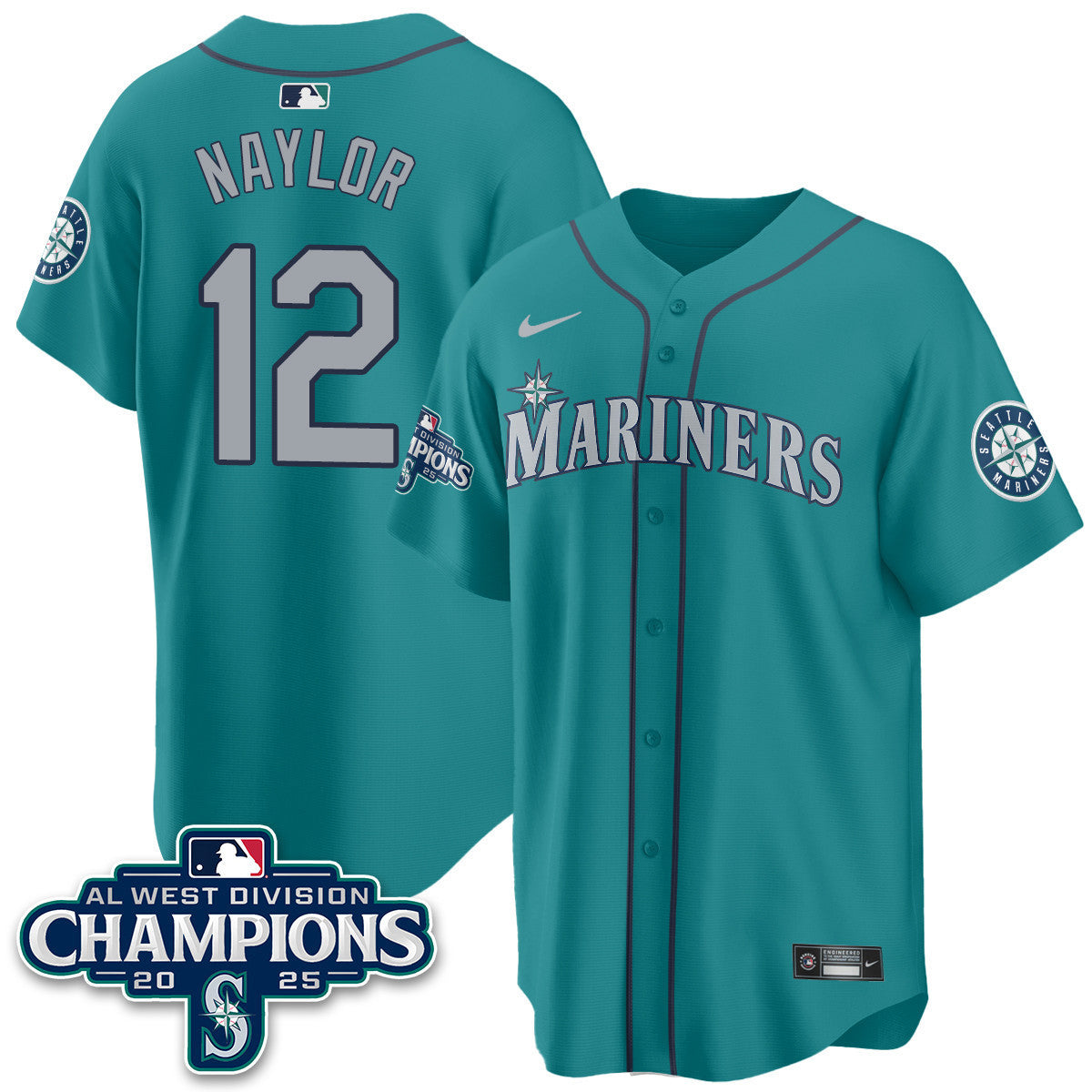 SEA 2025 AL West Division Champions Jersey - All Stitched