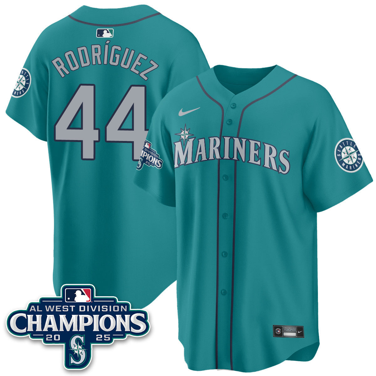 SEA 2025 AL West Division Champions Jersey - All Stitched