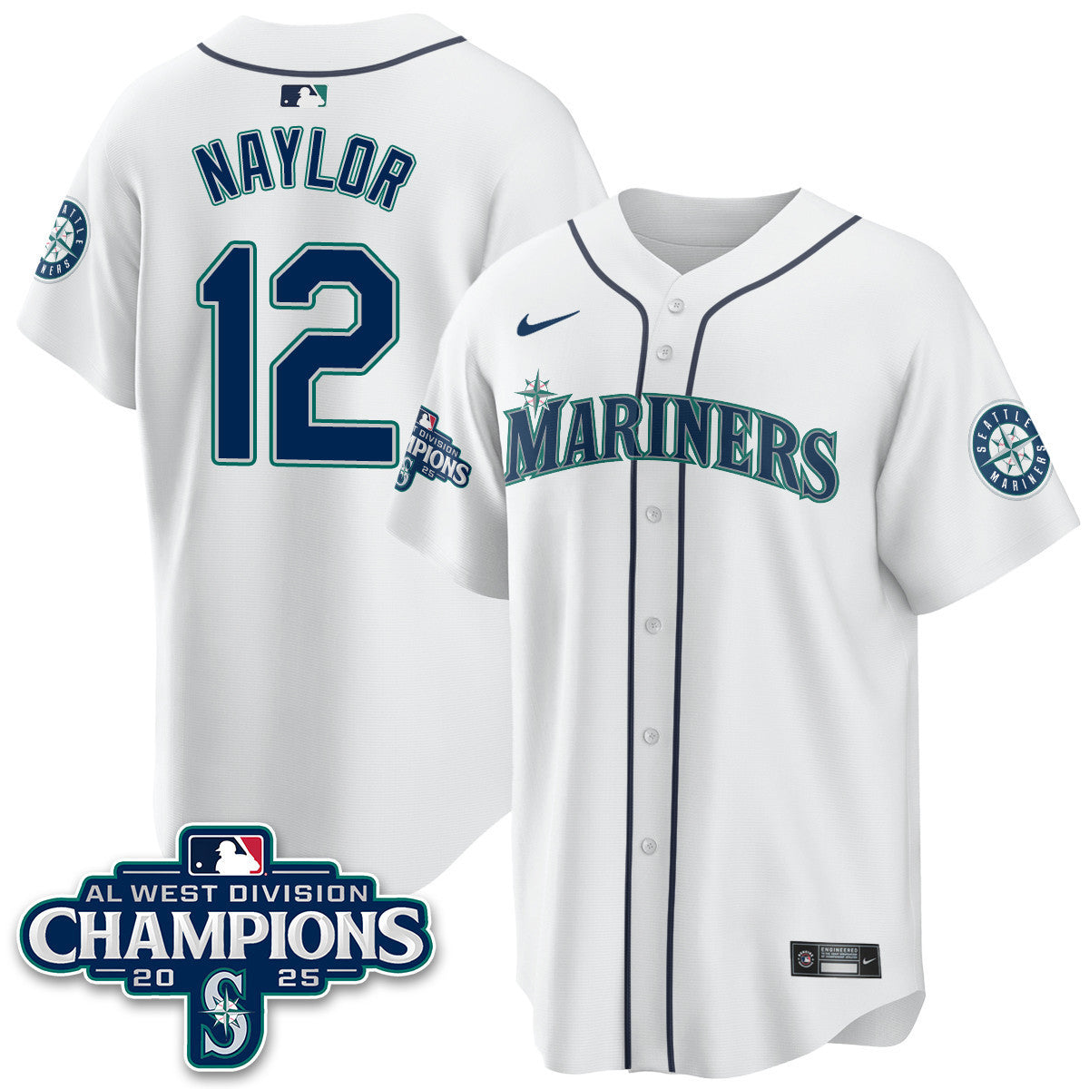 SEA 2025 AL West Division Champions Jersey - All Stitched