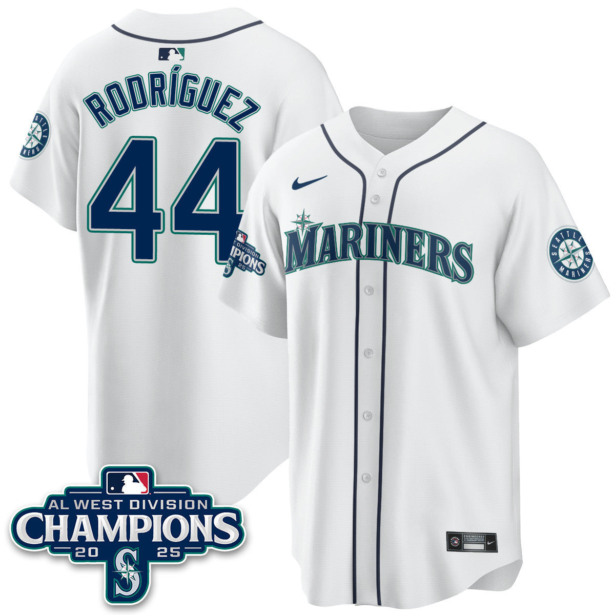 SEA 2025 AL West Division Champions Jersey - All Stitched