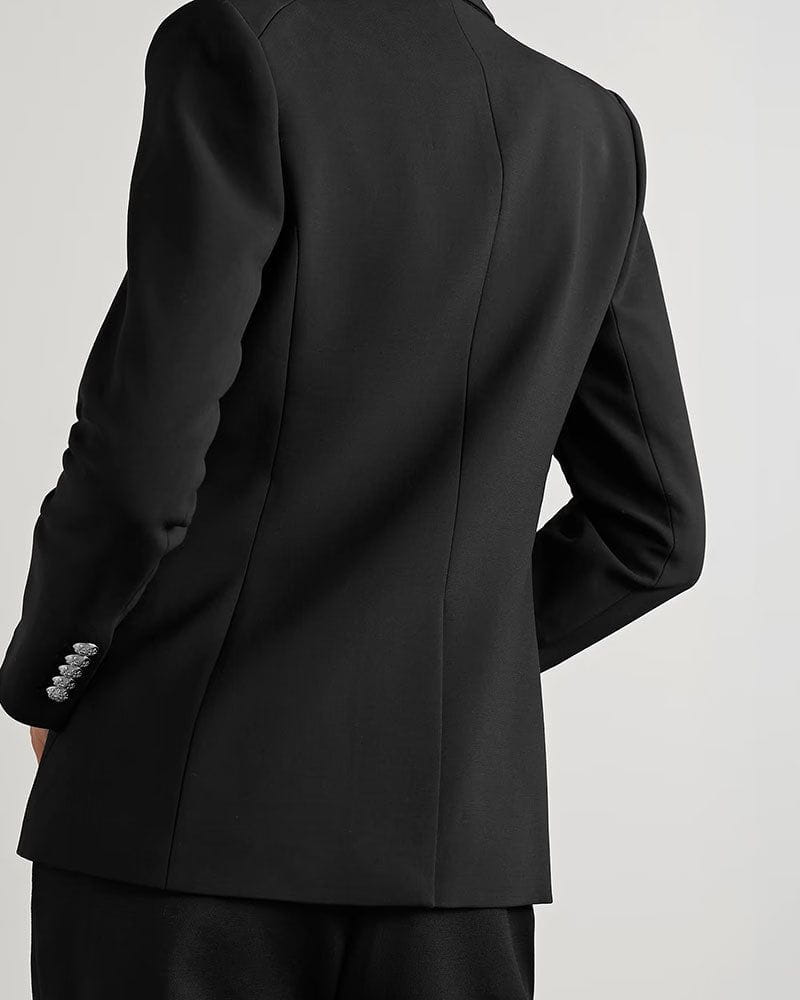 Double-breasted Grain De Poudre Blazer