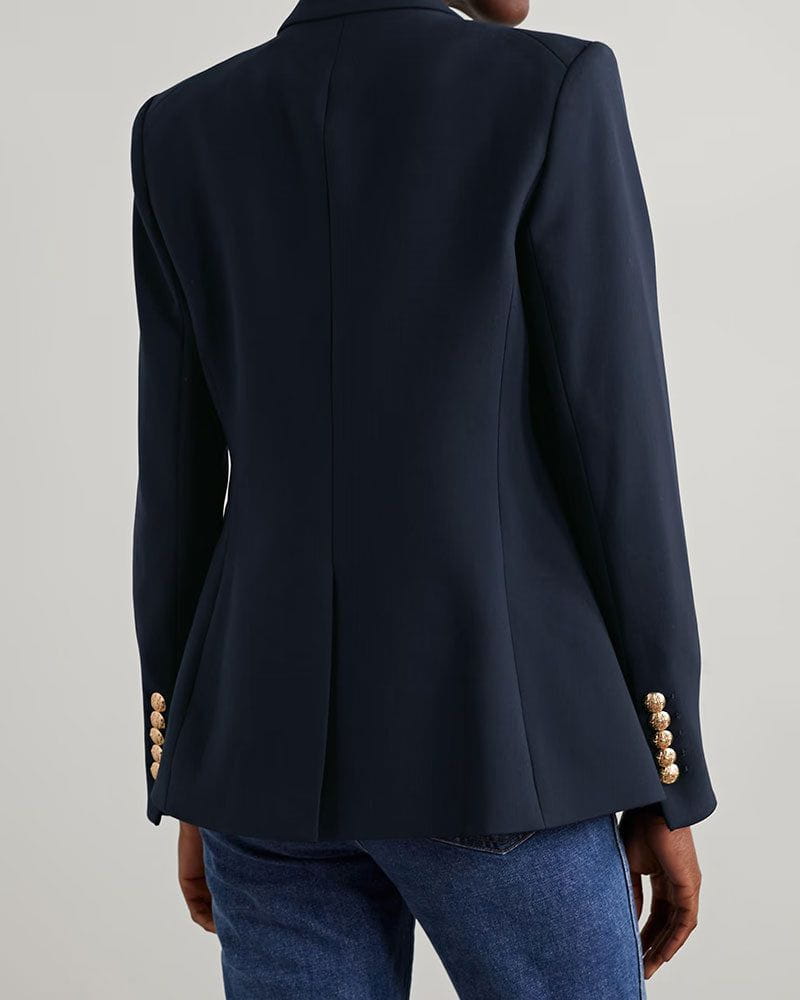 Double-breasted Grain De Poudre Blazer