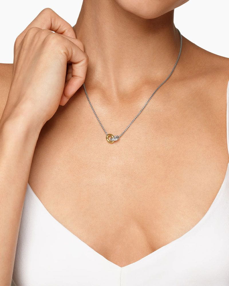 Petite Cable Linked Necklace in Sterling Silver