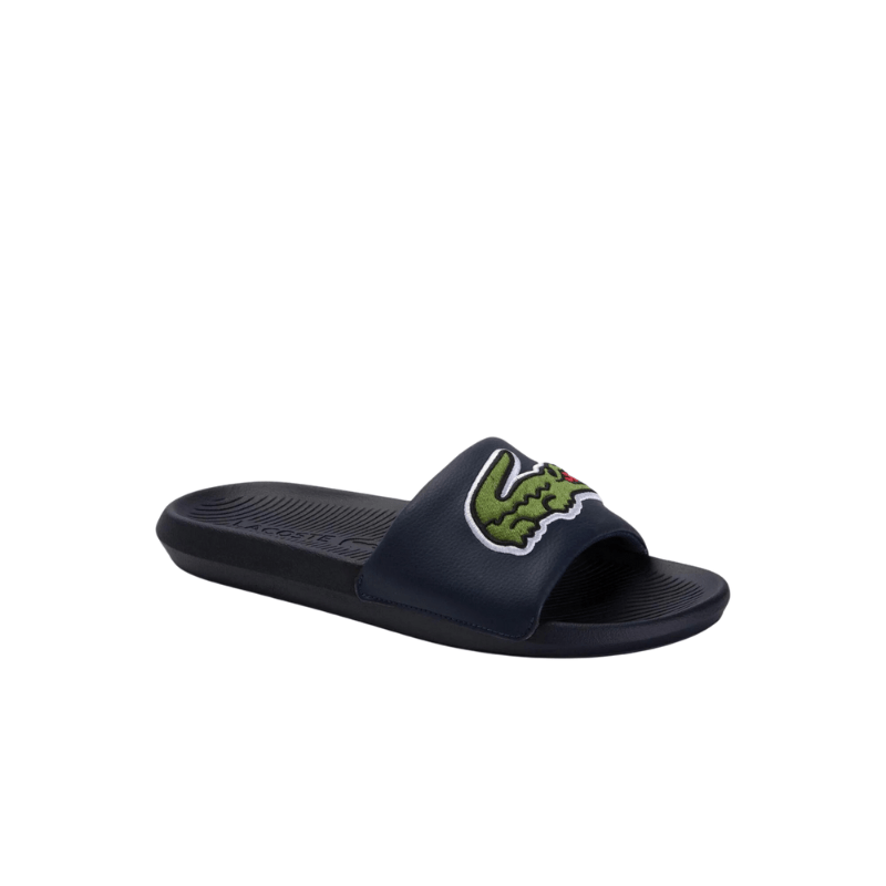 Lacoste Croco Synthetic and PU Slides 'Black' - Men's