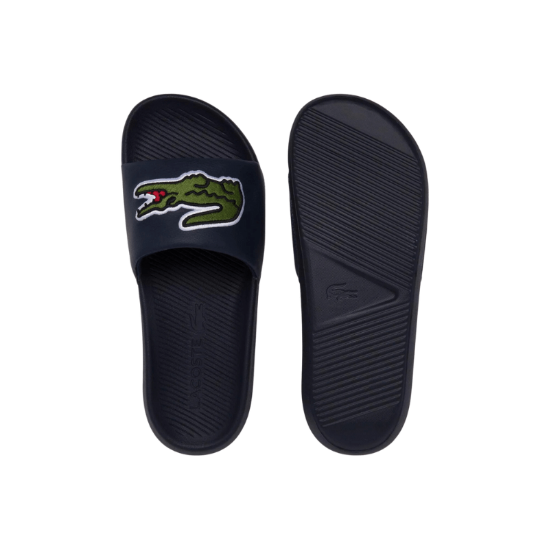 Lacoste Croco Synthetic and PU Slides 'Black' - Men's