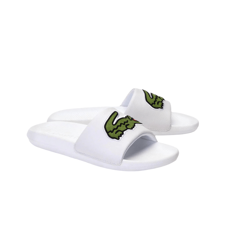 Lacoste Croco Synthetic and PU Slides 'White' - Men's
