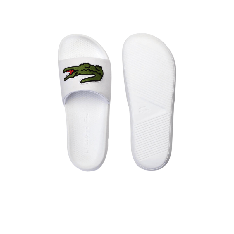 Lacoste Croco Synthetic and PU Slides 'White' - Men's