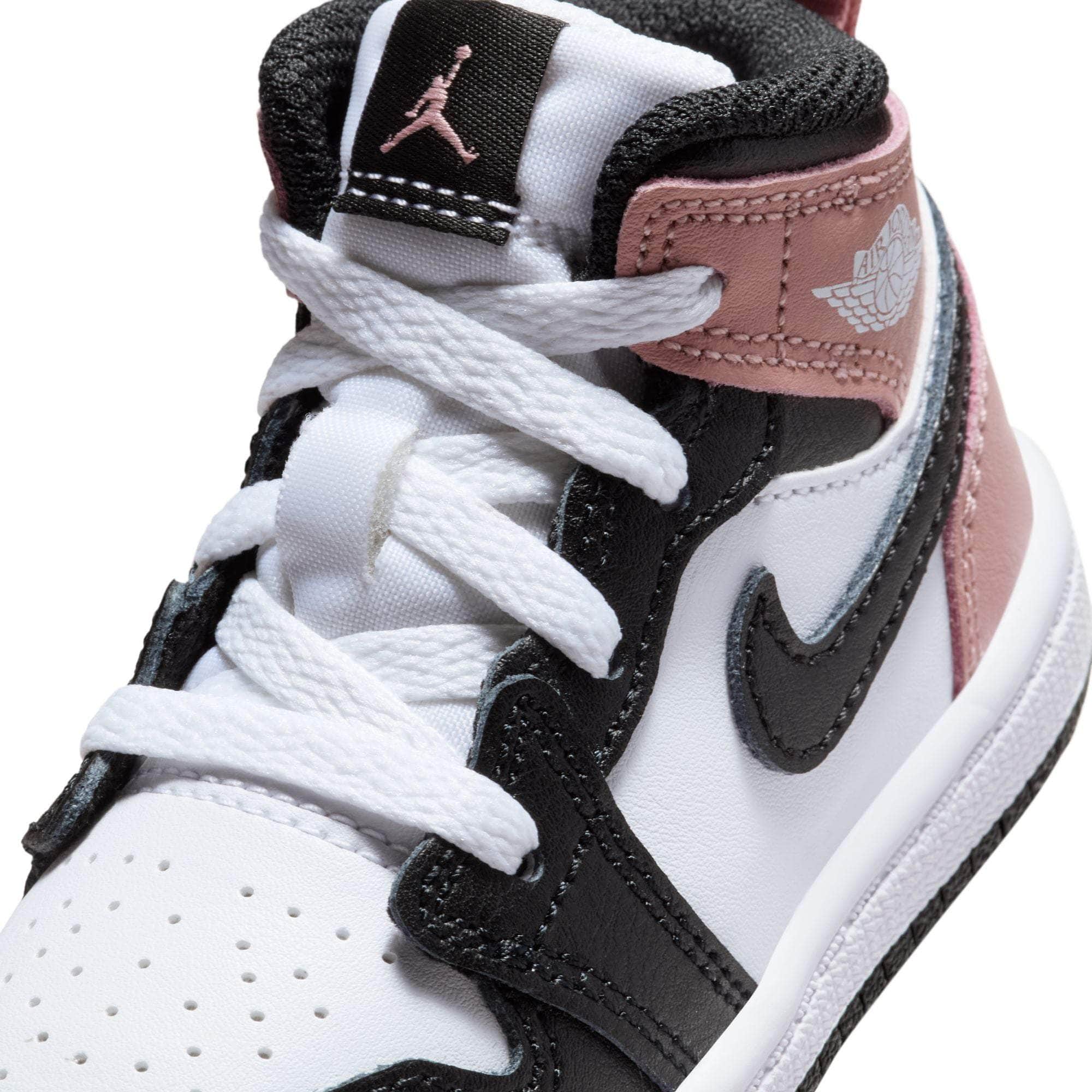 Air Jordan 1 Mid "White Rust Pink Black" - Toddler