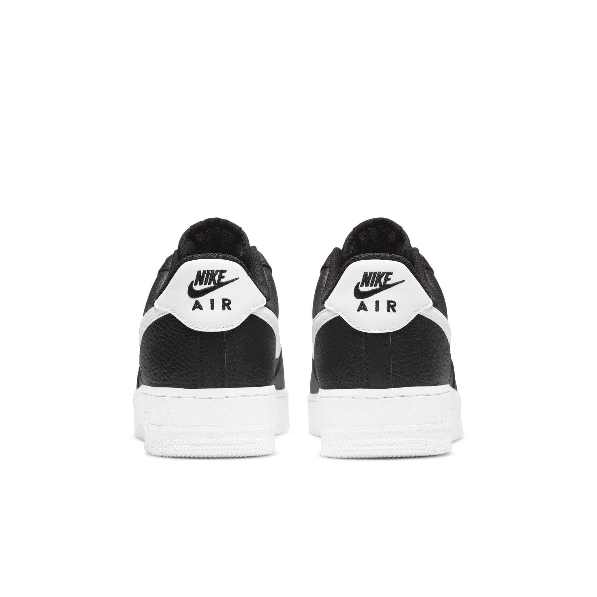 Nike Air Force 1 Low '07 Black White Pebbled Leather - Men's