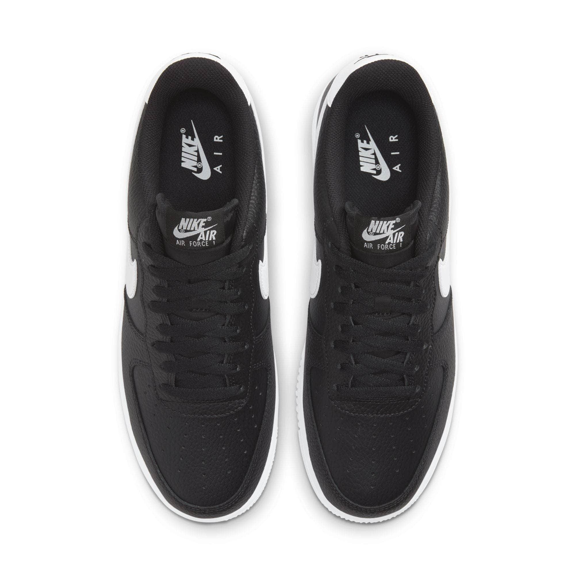 Nike Air Force 1 Low '07 Black White Pebbled Leather - Men's