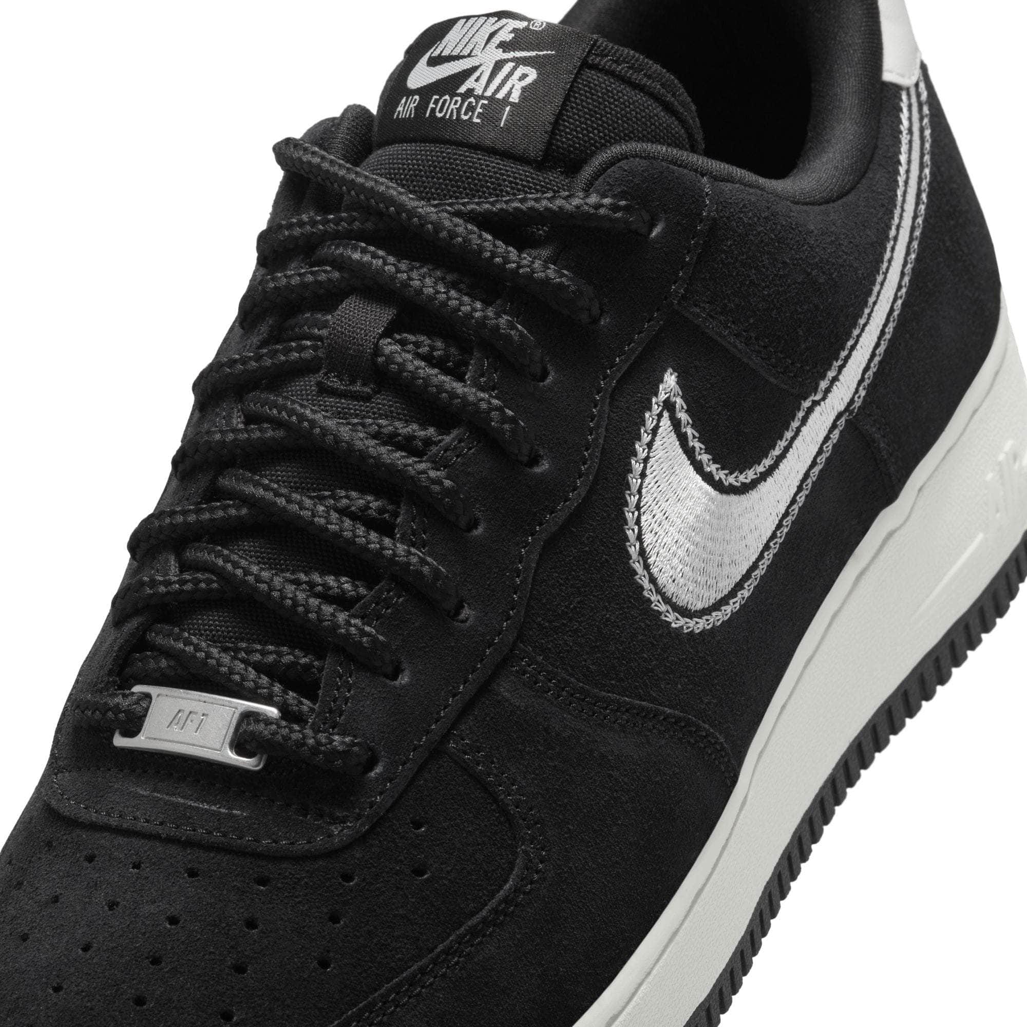 Nike Air Force 1 Low '07 LV8 "Black Sail Embroidered Swoosh" - Men's