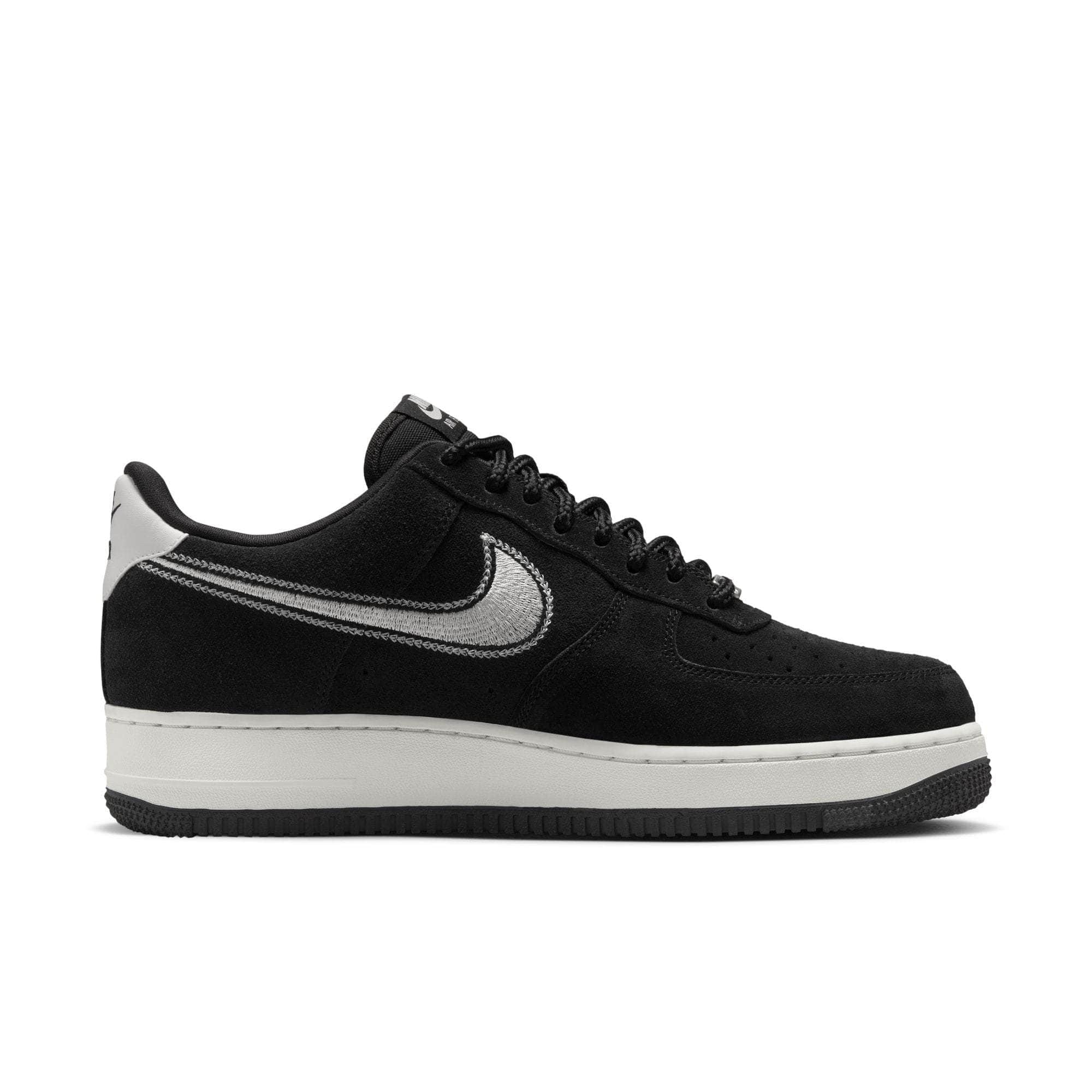 Nike Air Force 1 Low '07 LV8 "Black Sail Embroidered Swoosh" - Men's